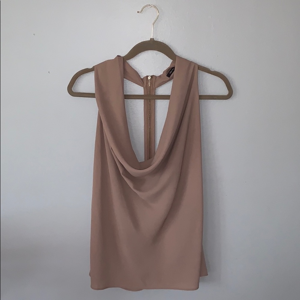 NWOT | Beige Top W/ Back Zipper | Poetry